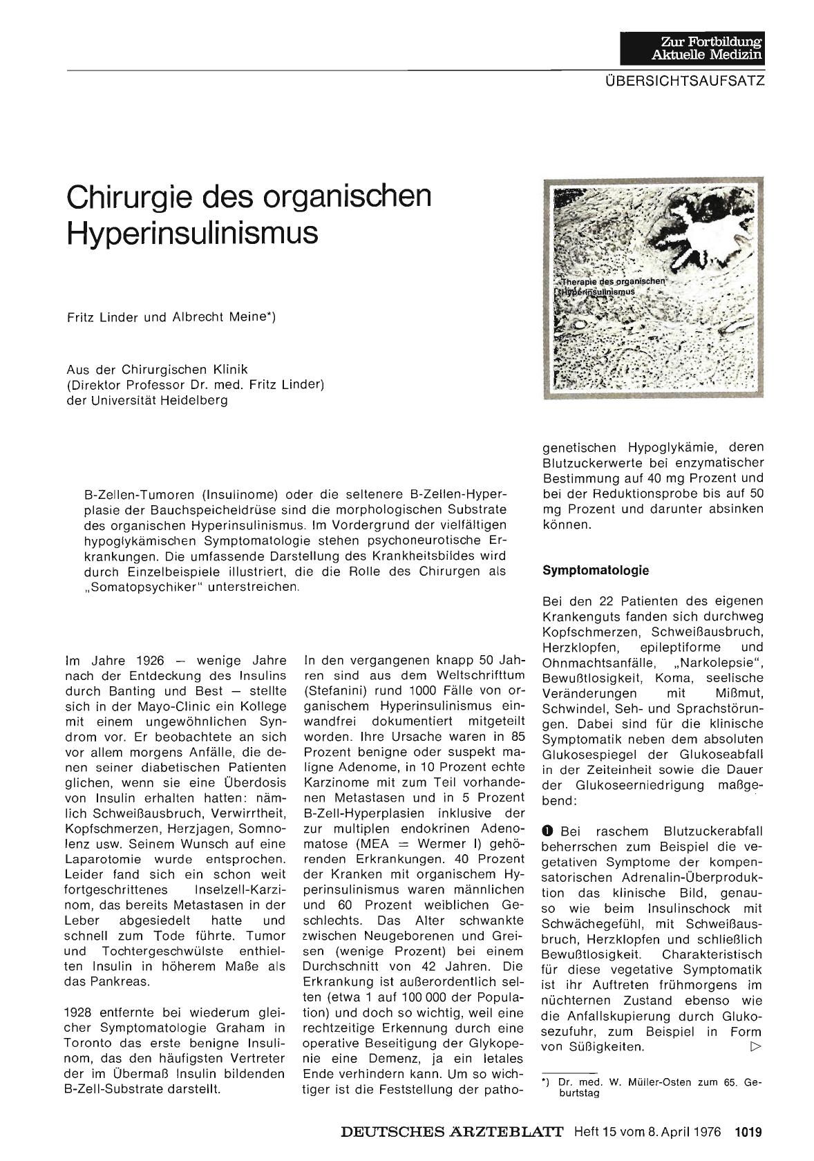 Vorschauseite 1: Chirurgie des organischen Hyperinsulinismus