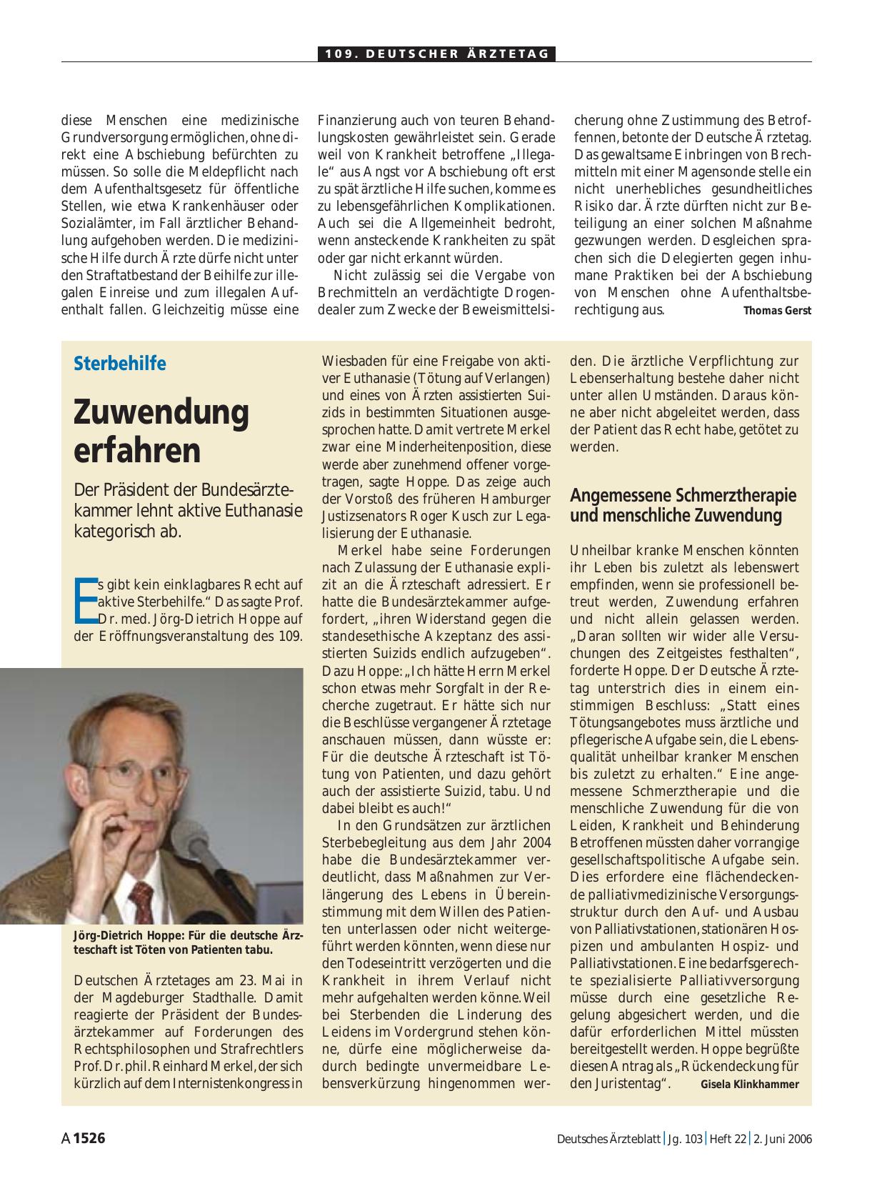 Vorschauseite 1: Sterbehilfe: Zuwendung erfahren