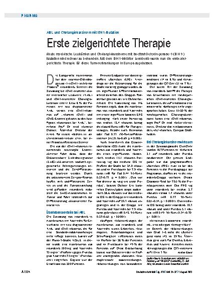 Vorschauseite 1: AML und Cholangiokarzinom mit IDH1-Mutation: Erste zielgerichtete Therapie