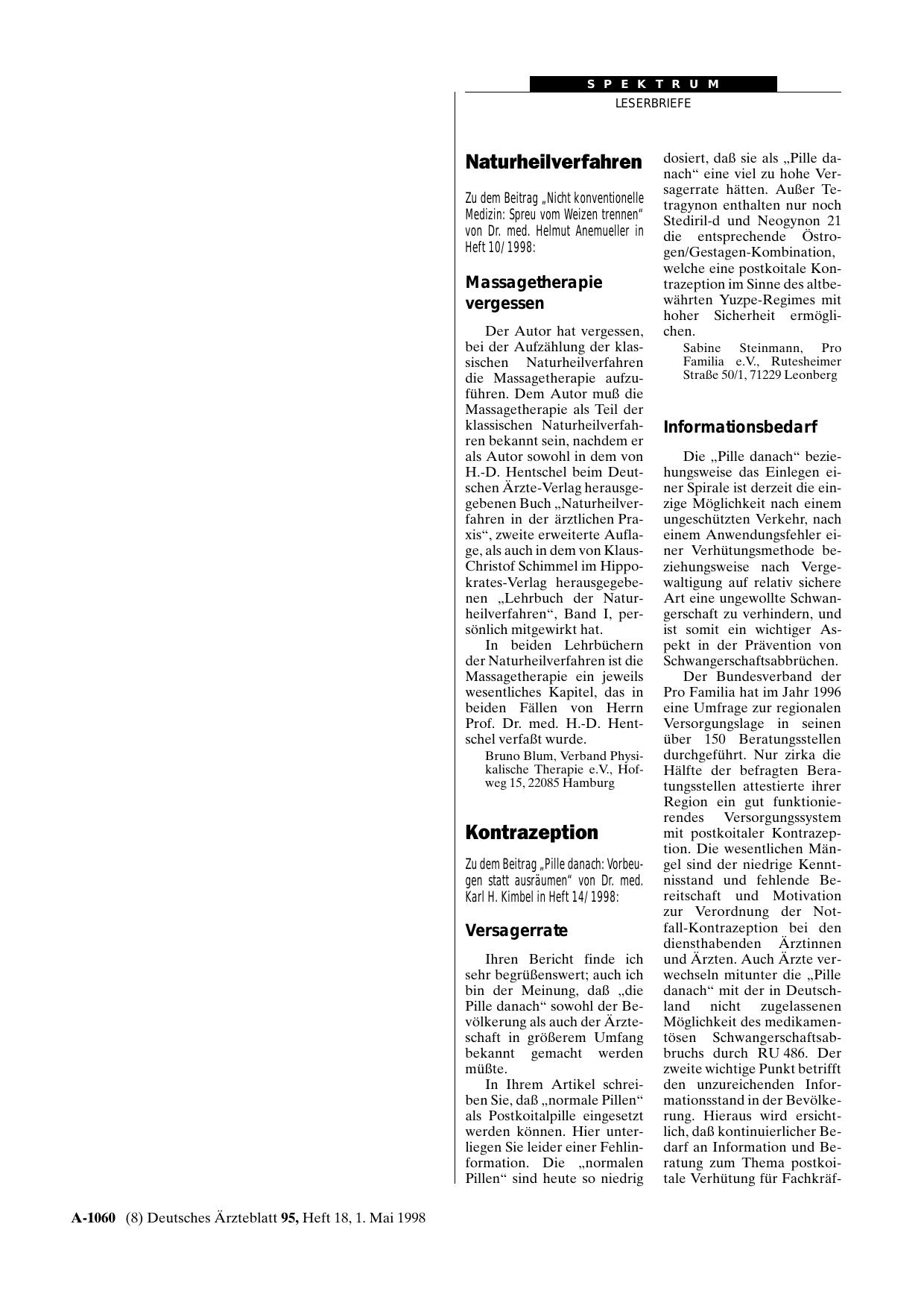Vorschauseite 1: Kontrazeption: Informationsbedarf