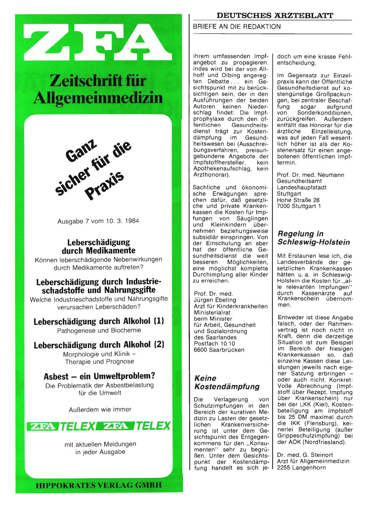Vorschauseite 1: Plädoyer für Kostenfreiheit von Impfungen bei Kindern: Regelung in Schleswig-Holstein