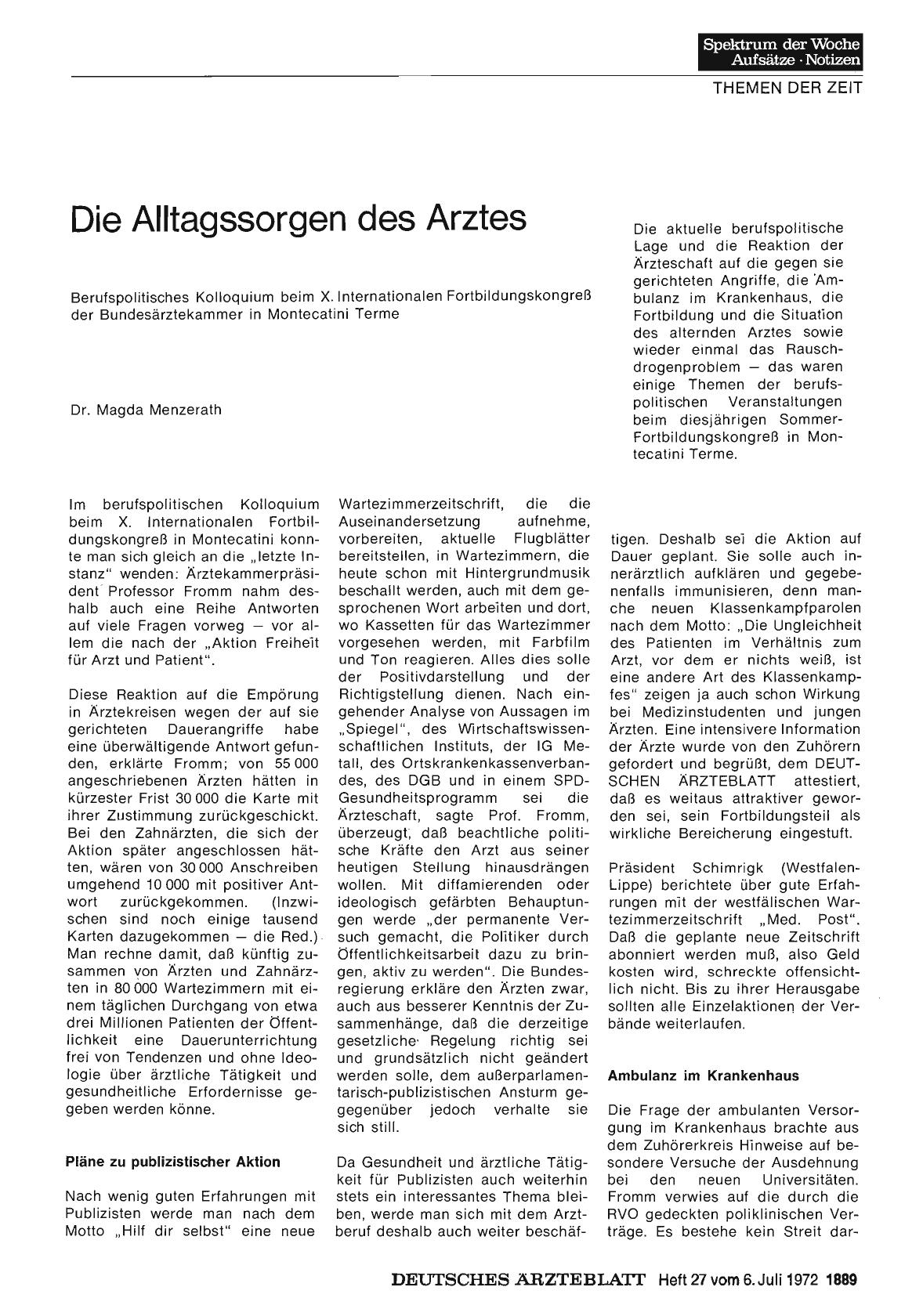 Vorschauseite 1: Die Alltagssorgen des Arztes