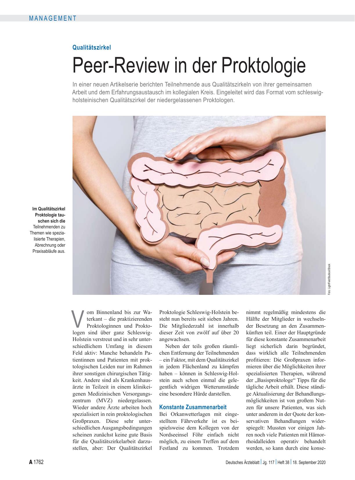 Vorschauseite 1: Qualitätszirkel: Peer-Review in der Proktologie