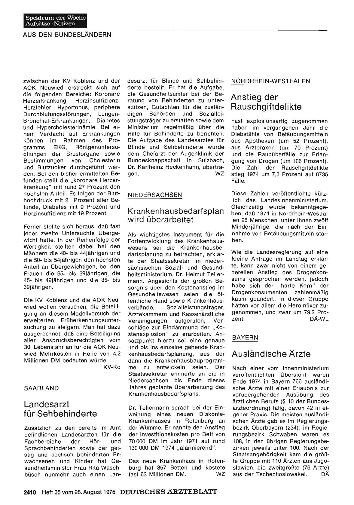 Vorschauseite 1: Nordrhein-Westfalen: Anstieg der Rauschgiftdelikte
