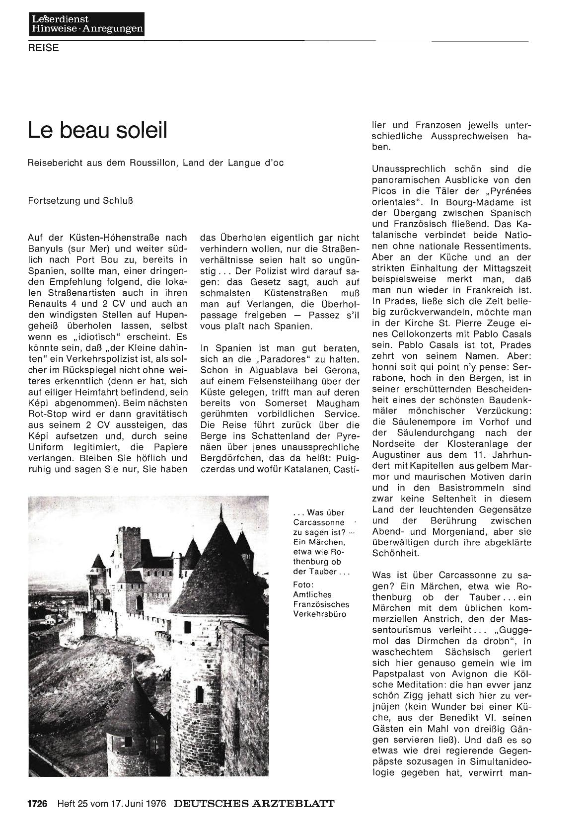 Vorschauseite 1: Le beau soleil: Reisebericht aus dem Roussillon, Land der Langue d'oc