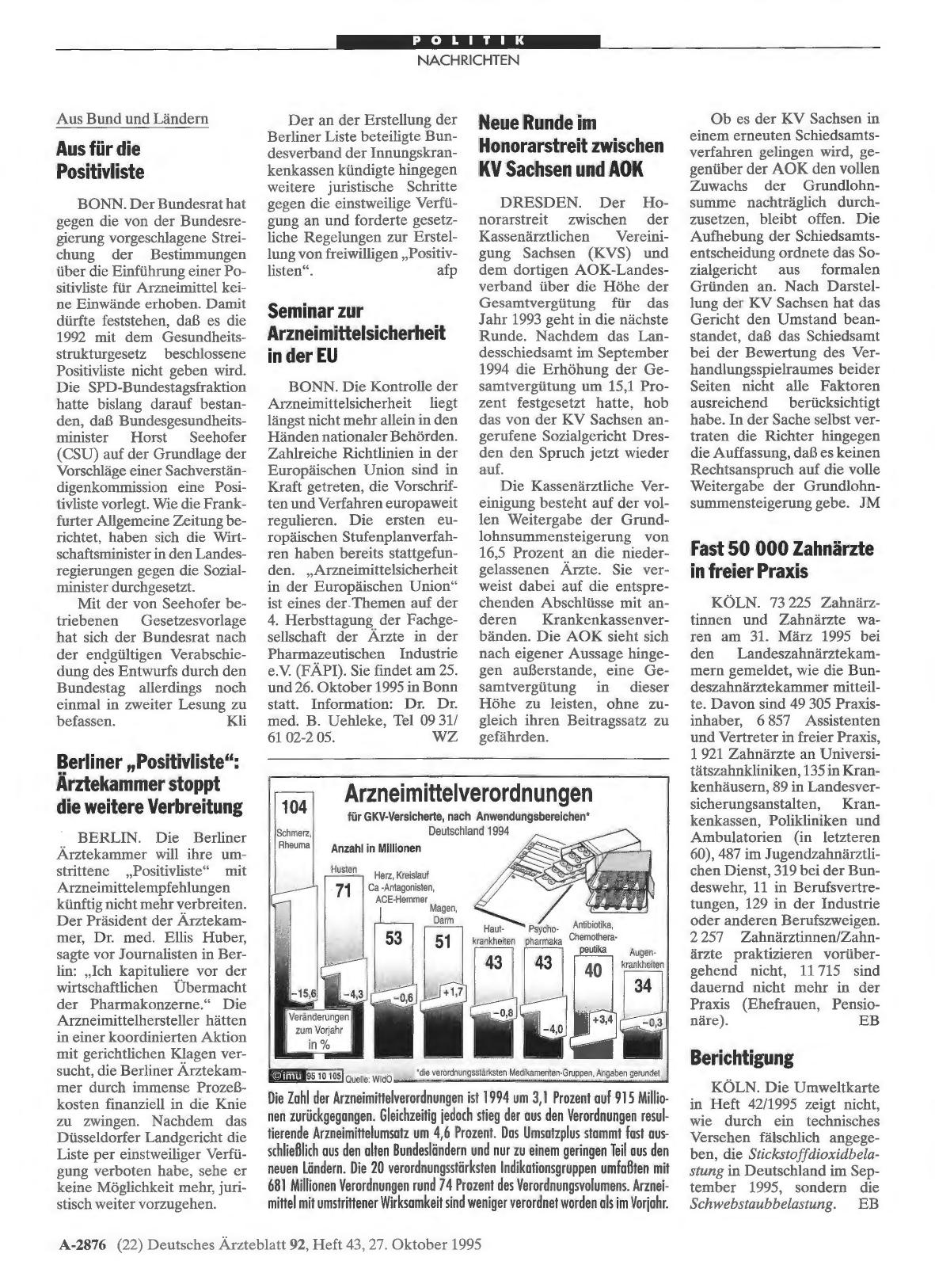 Vorschauseite 1: Neue Runde im Honorarstreit zwischen KV Sachsen und AOK