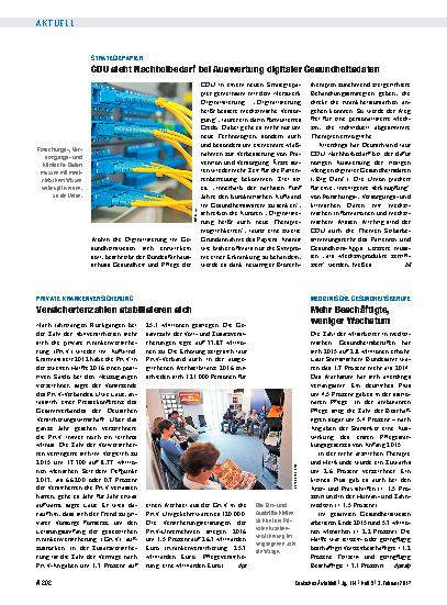 Vorschauseite 1: Medizinische Gesundheitsberufe: Mehr Beschäftigte, weniger Wachstum