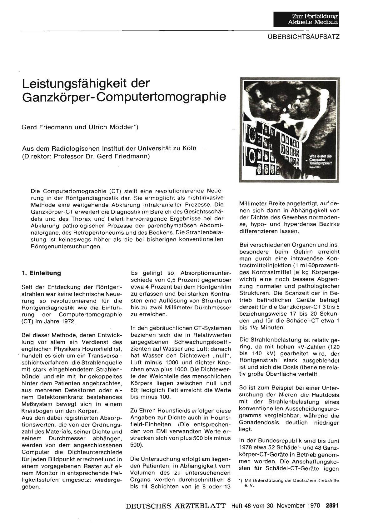 Vorschauseite 1: Leistungsfähigkeit der Ganzkörper-Computertomographie