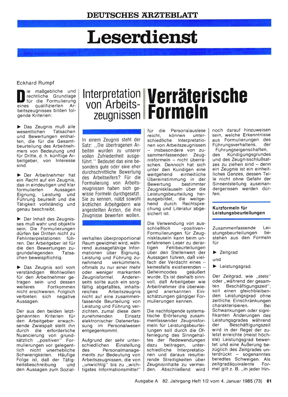 Vorschauseite 1: Verräterische Formeln: Interpretation von Arbeitszeugnissen