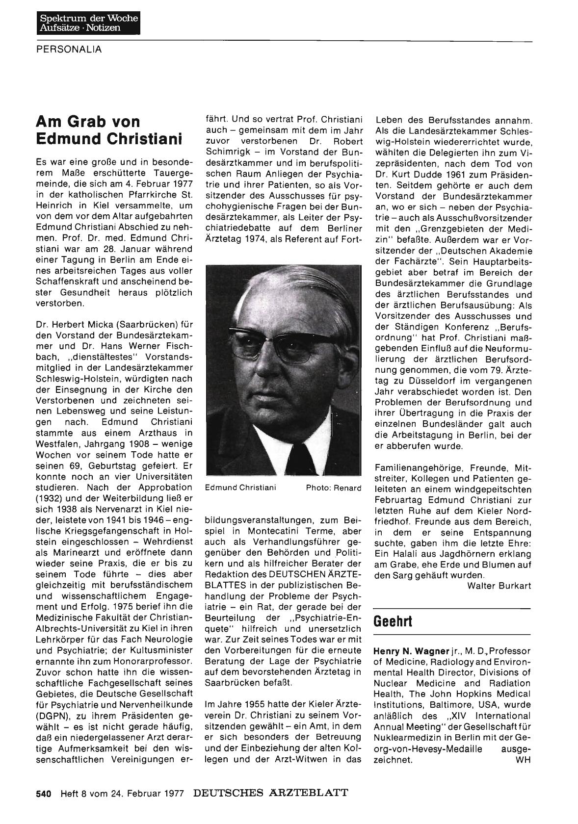 Vorschauseite 1: Am Grab von Edmund Christiani