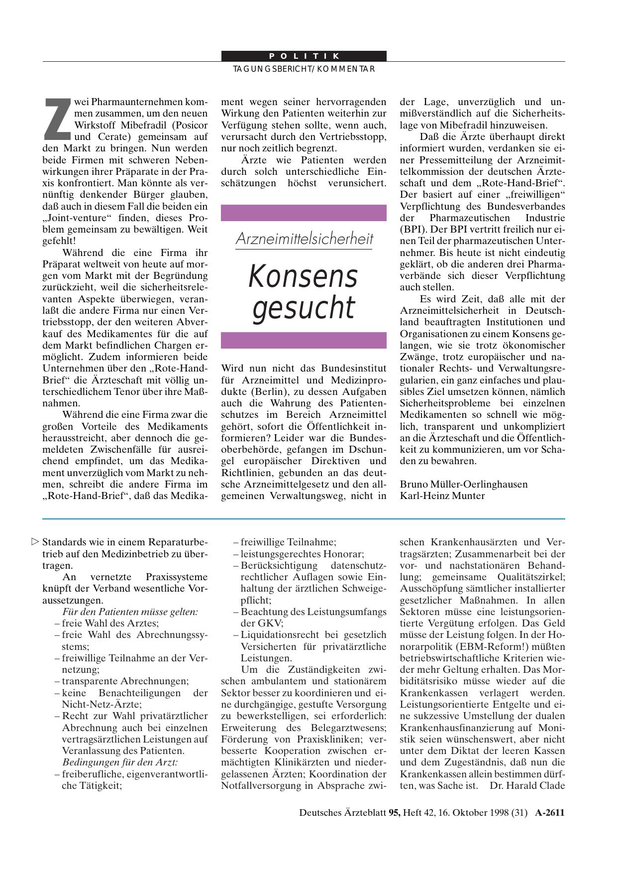 Vorschauseite 1: Arzneimittelsicherheit: Konsens gesucht