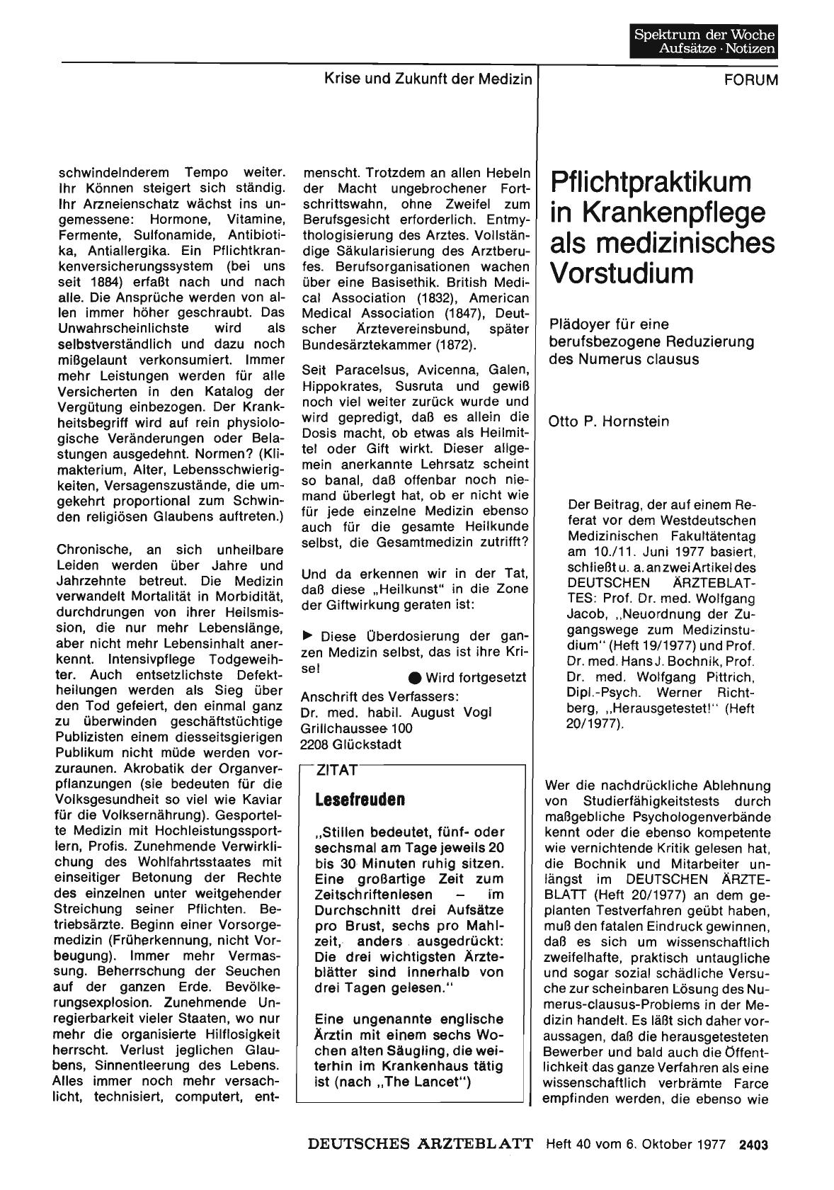 Vorschauseite 1: Pflichtpraktikum in Krankenpflege als medizinisches Vorstudium: Plädoyer für eine berufsbezogene Reduzierung des Numerus clausus