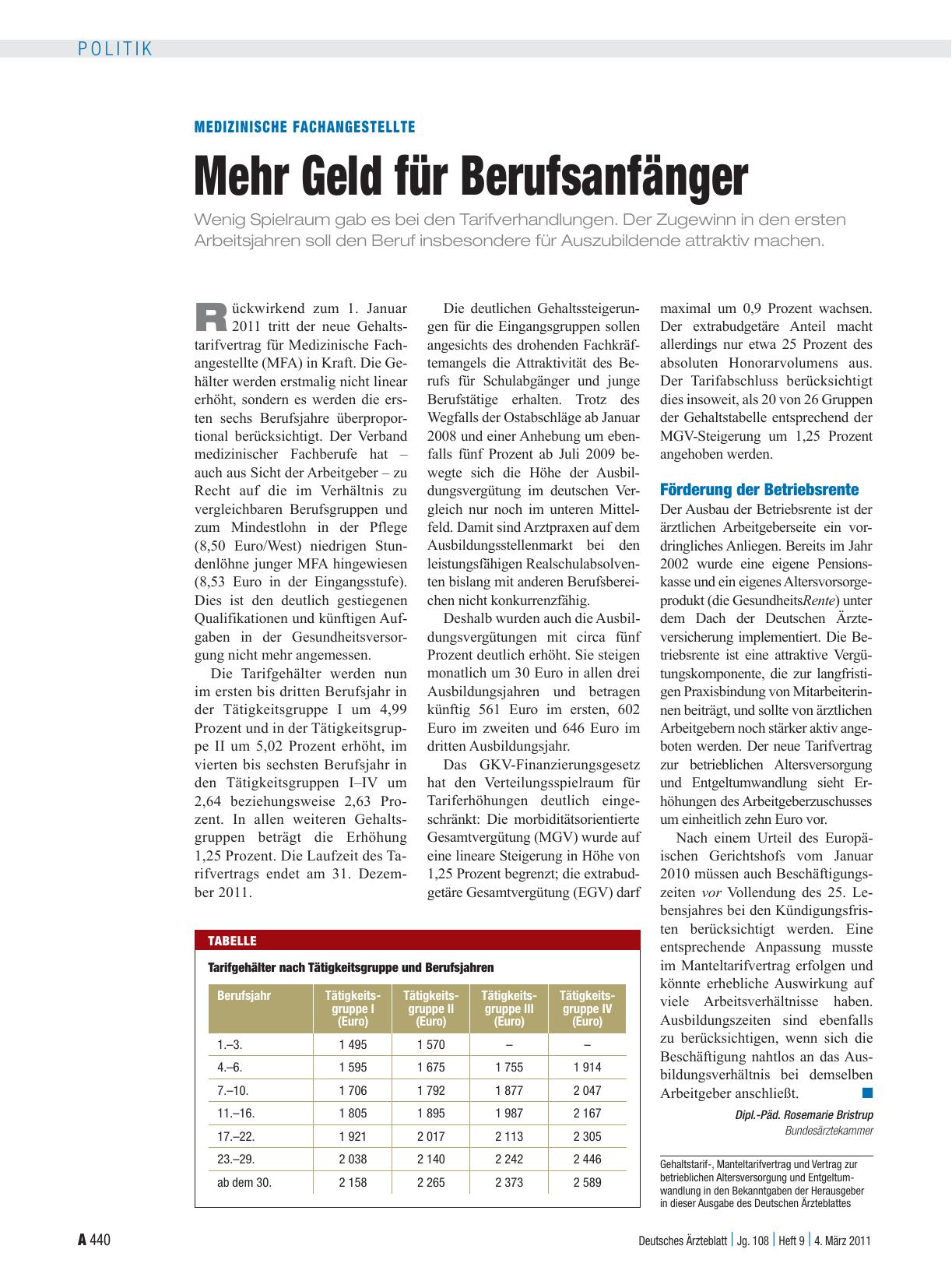 Vorschauseite 1: Medizinische Fachangestellte: Mehr Geld für Berufsanfänger