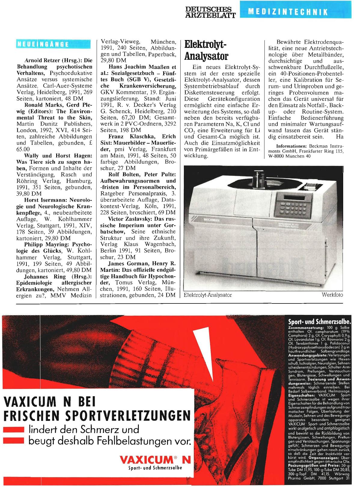 Vorschauseite 1: Neueingänge