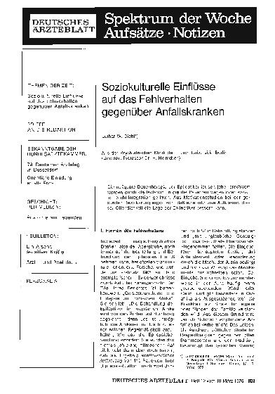 Vorschauseite 1: Soziokulturelle Einflüsse auf das Fehlverhalten gegenüber Anfallskranken