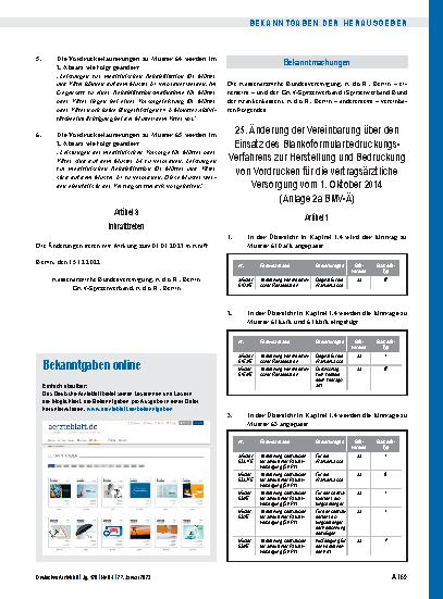 Vorschauseite 1: 25. Änderung der Vereinbarung über den Einsatz des Blankoformularbedruckungs-Verfahrens zur Herstellung und Bedruckung von Vordrucken für die vertragsärztliche Versorgung vom 1. O…