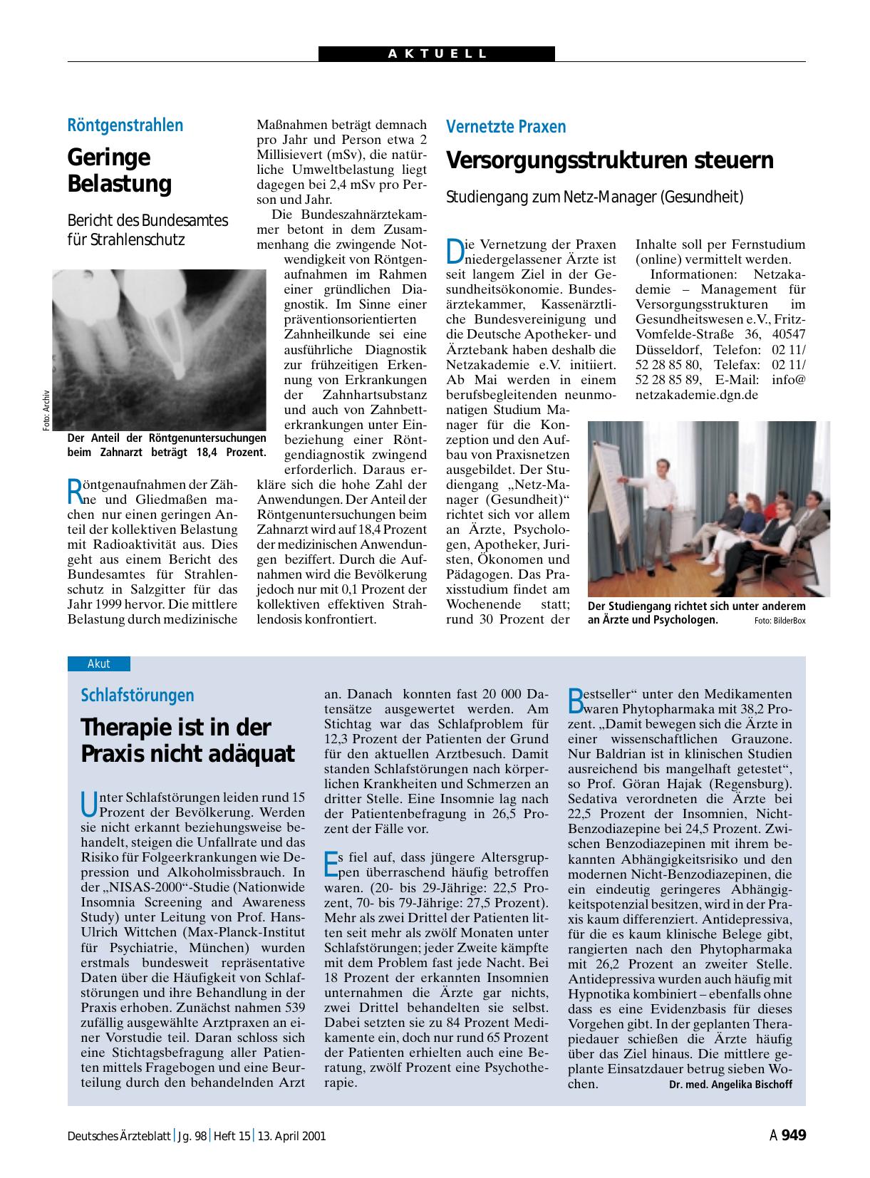 Vorschauseite 1: Röntgenstrahlen: Geringe Belastung