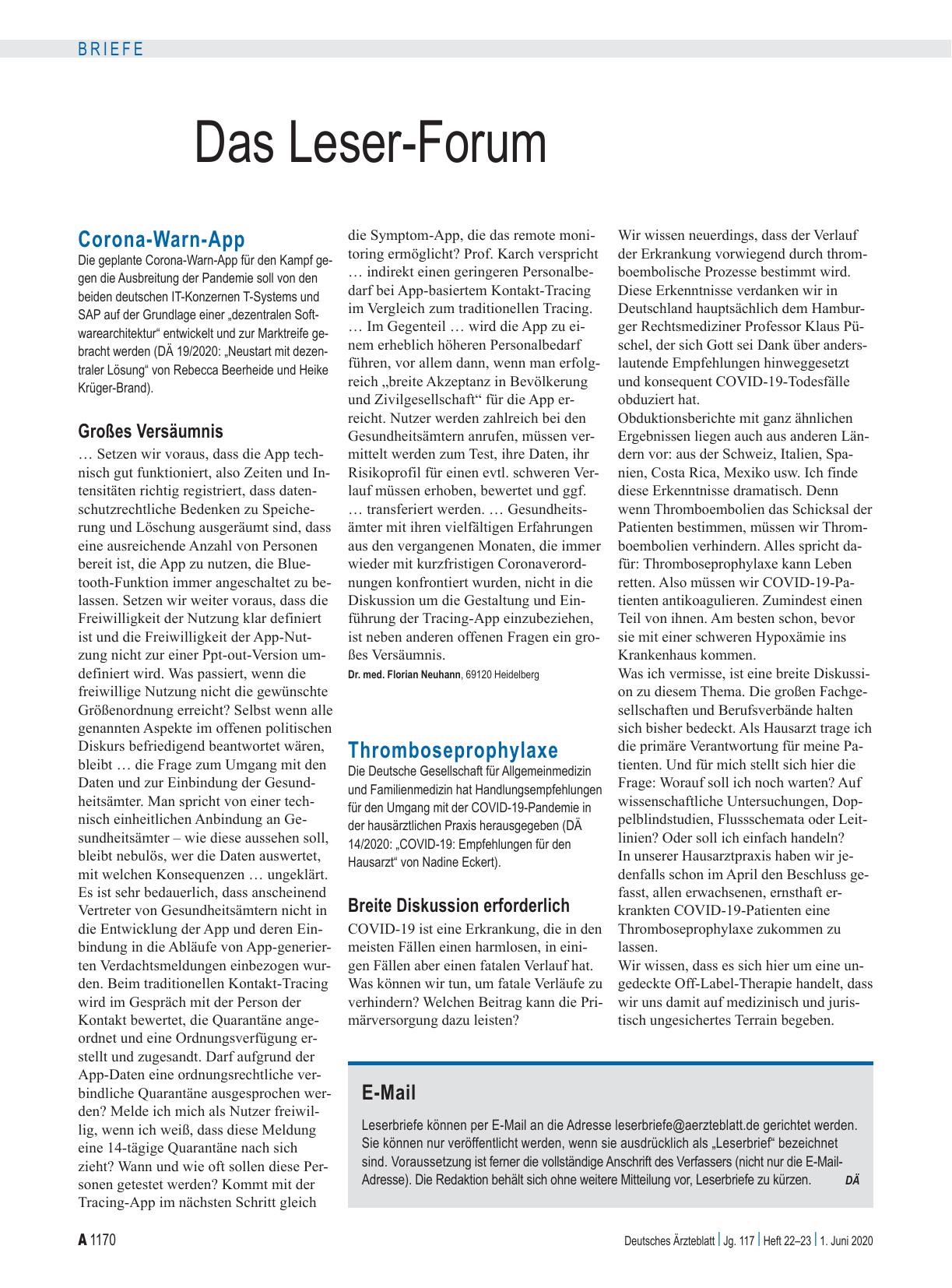 Vorschauseite 1: Thromboseprophylaxe: Breite Diskussion erforderlich