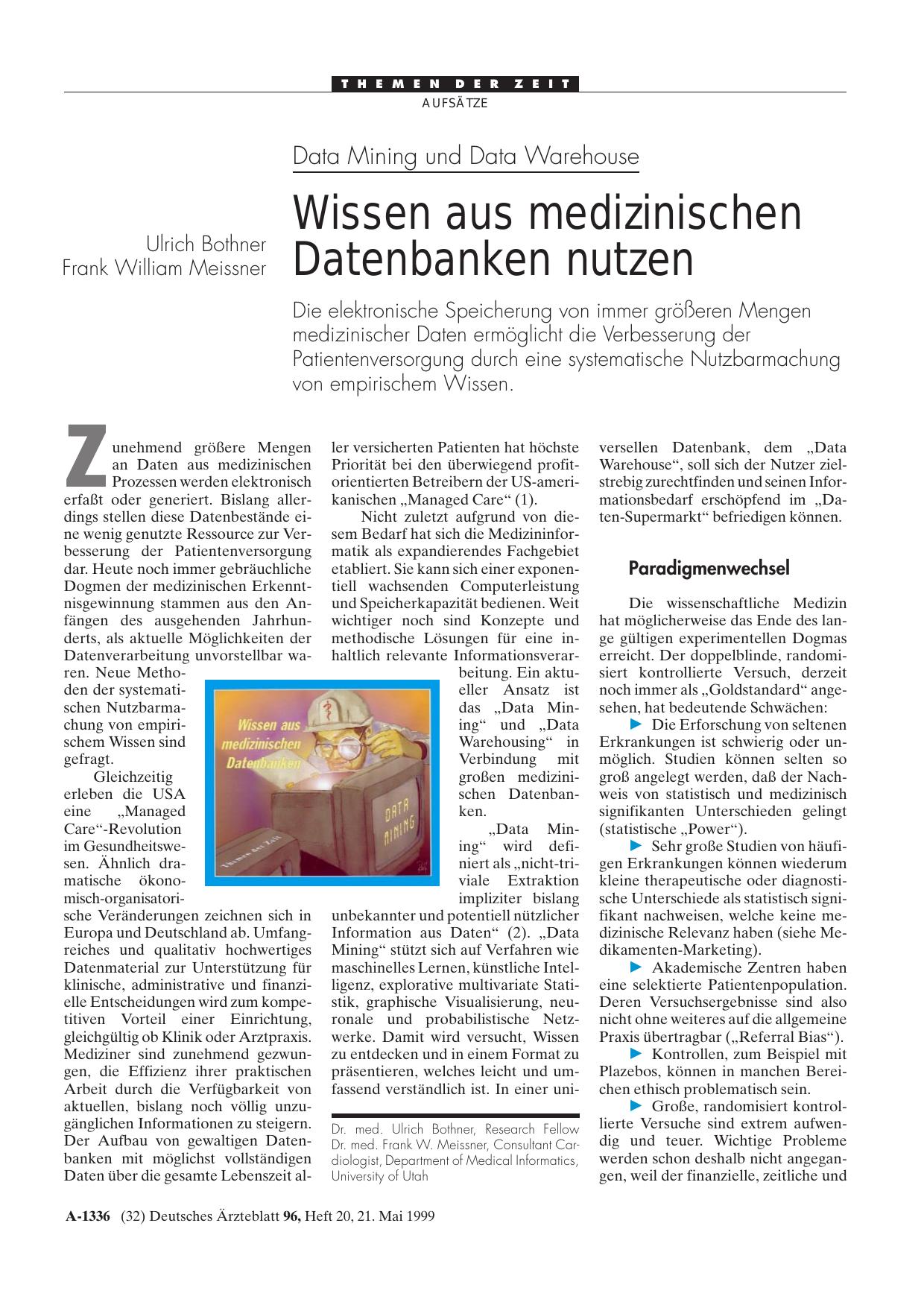 Vorschauseite 1: Data Mining und Data Warehouse: Wissen aus medizinischen Datenbanken nutzen