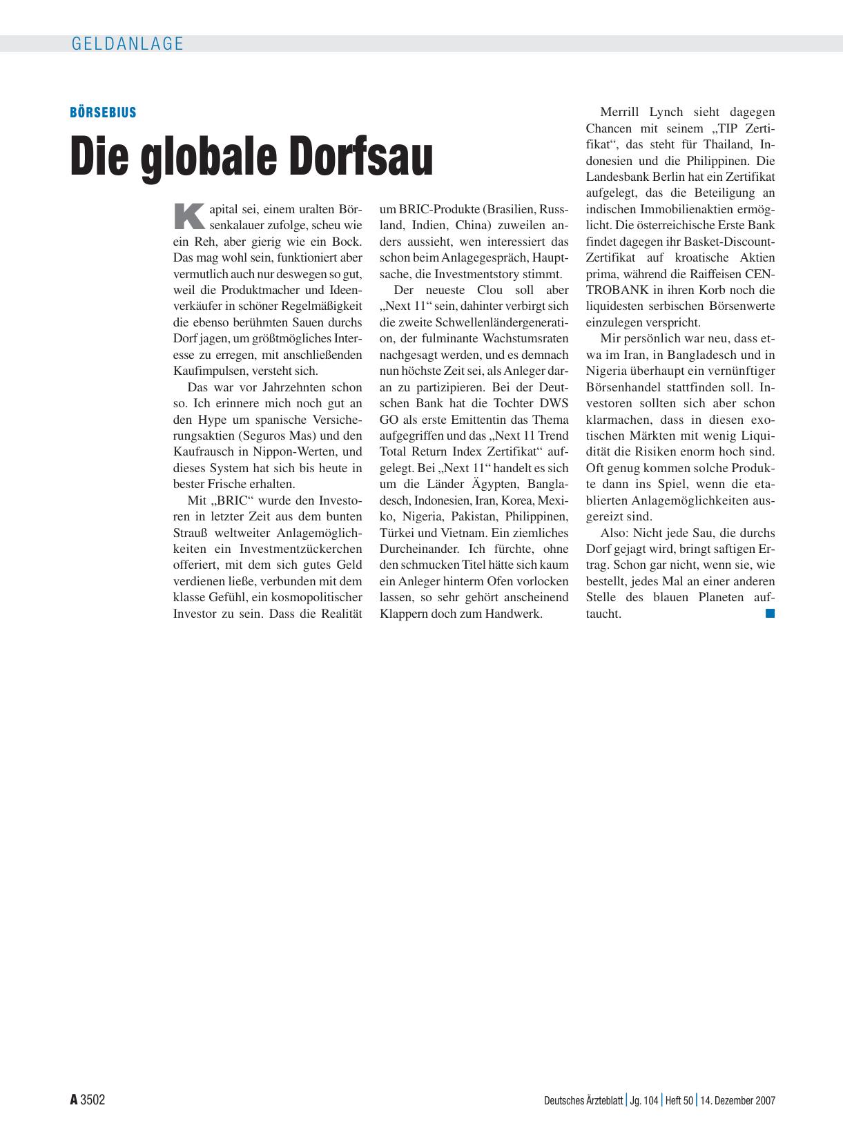 Vorschauseite 1: Die globale Dorfsau
