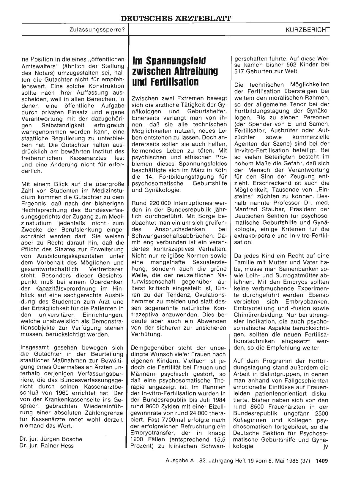 Vorschauseite 1: Im Spannungsfeld zwischen Abtreibung und Fertilisation