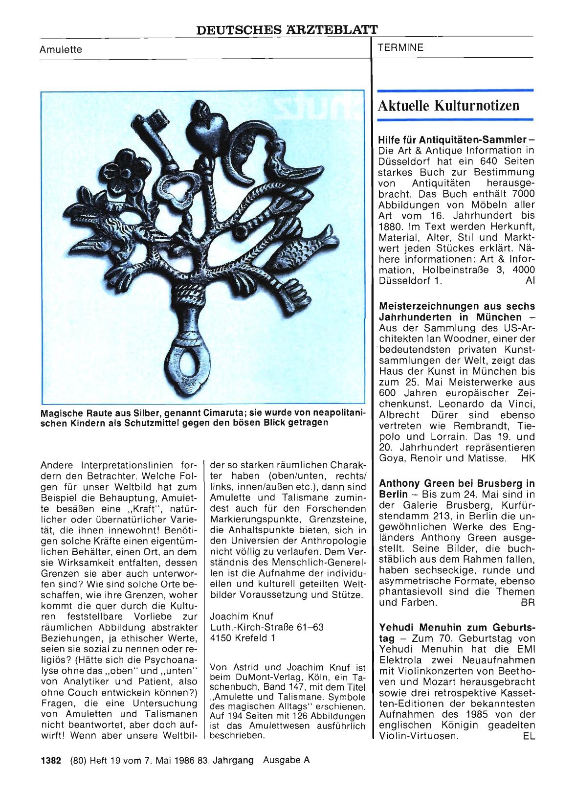 Vorschauseite 1: Aktuelle Kulturnotizen