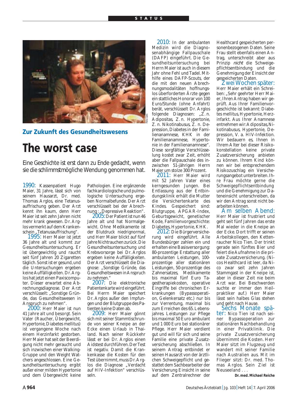Vorschauseite 1: Zur Zukunft des Gesundheitswesens: The worst case
