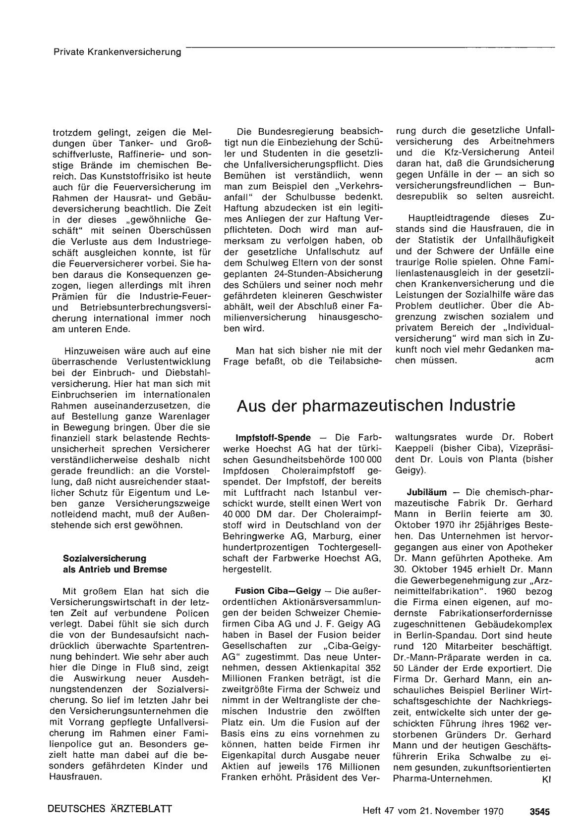 Vorschauseite 1: Aus der pharmazeutischen Industrie