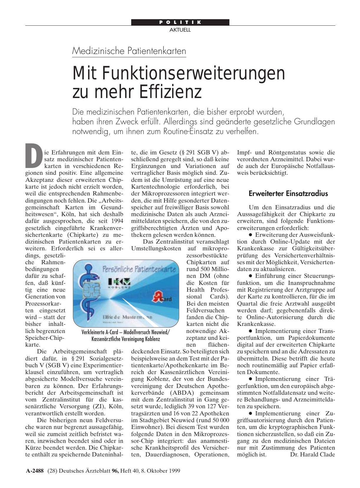 Vorschauseite 1: Medizinische Patientenkarten: Mit Funktionserweiterungen zu mehr Effizienz