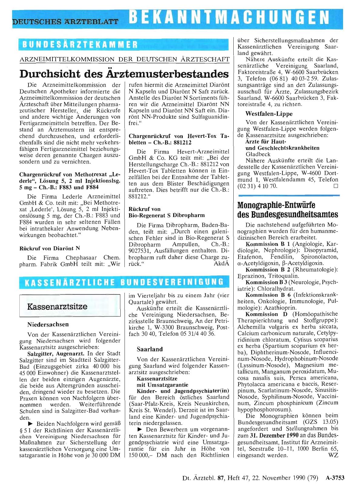 Vorschauseite 1: Kassenarztsitze