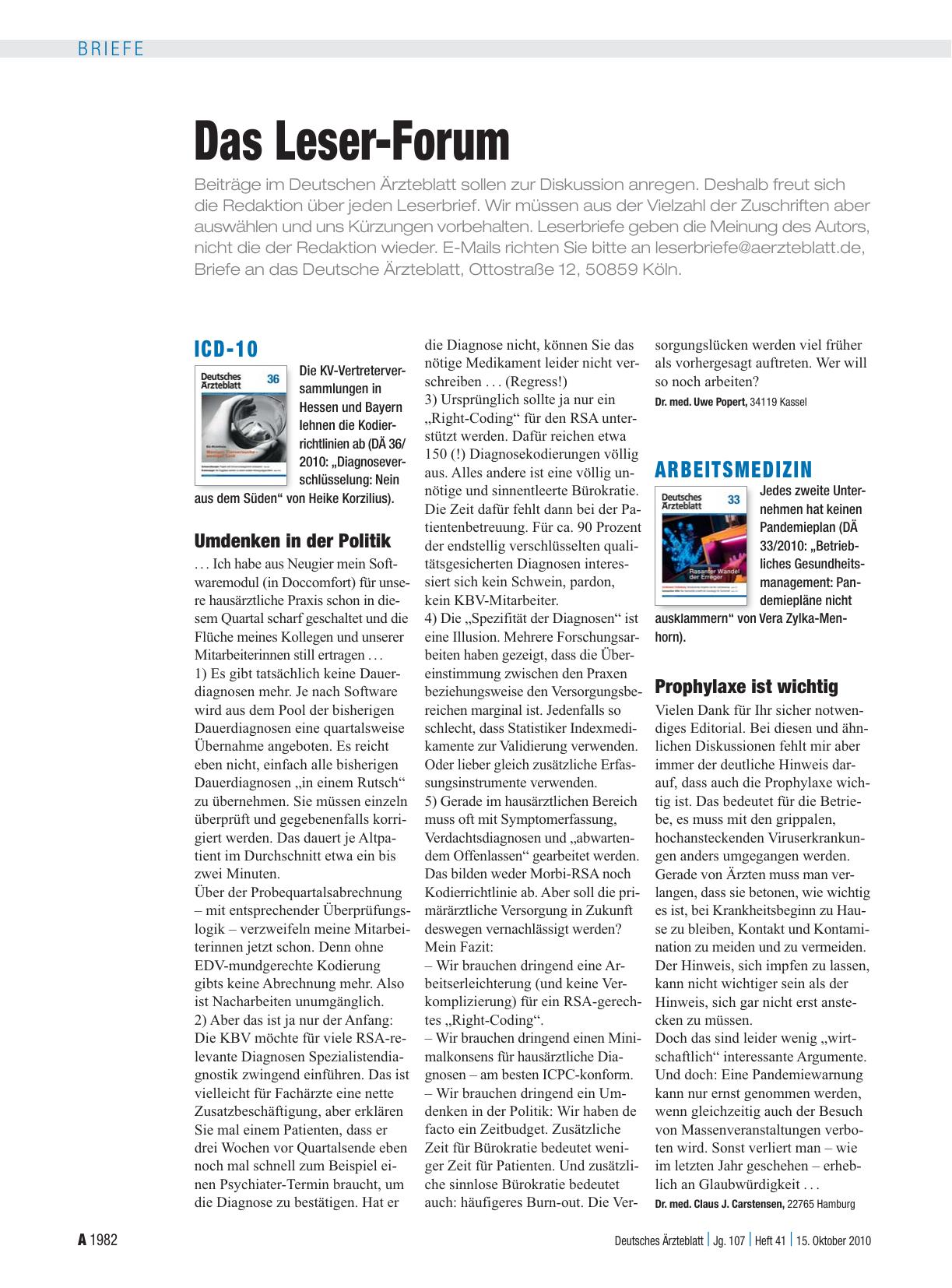 Vorschauseite 1: Arbeitsmedizin: Prophylaxe ist wichtig