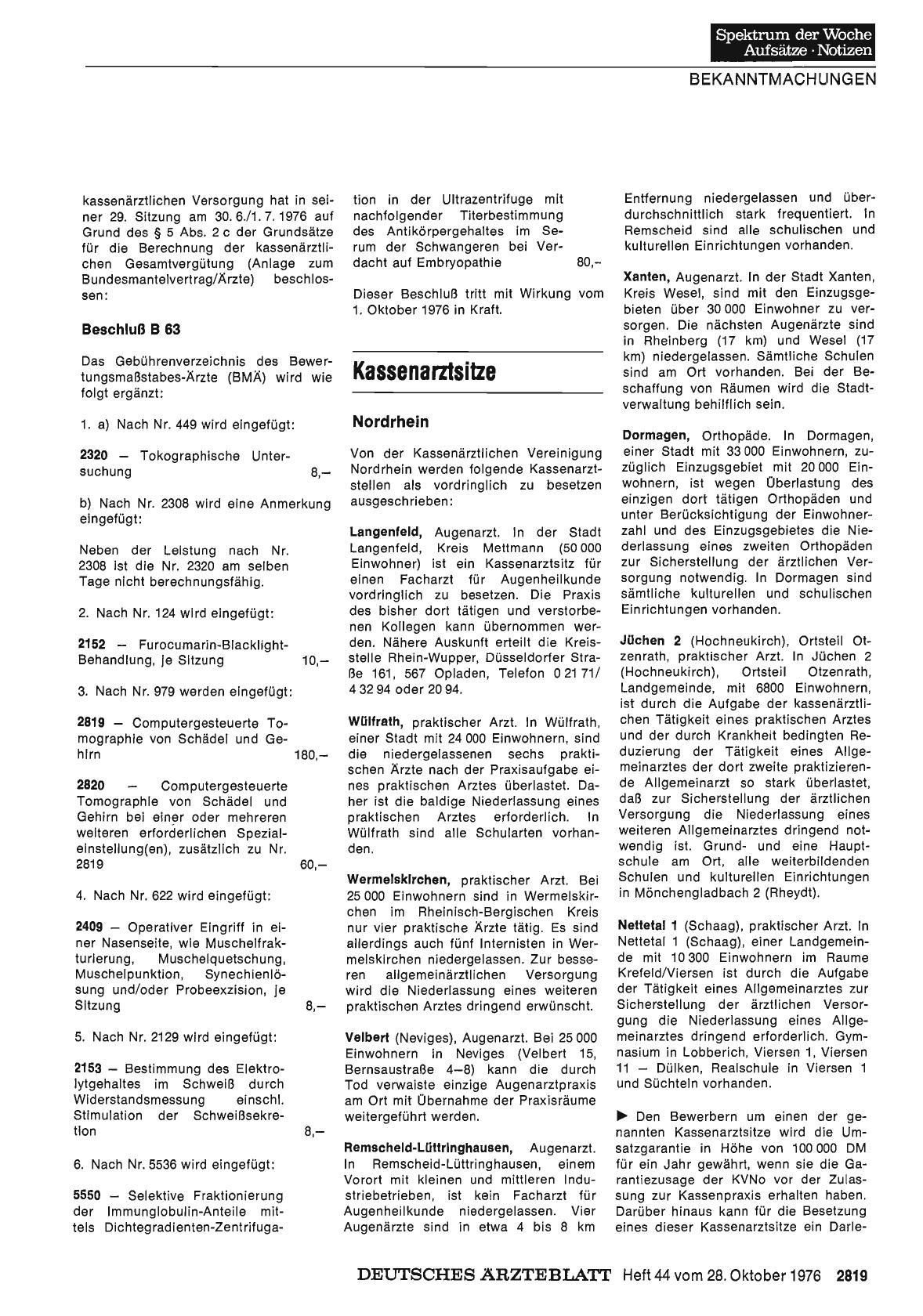 Vorschauseite 1: Kassenarztsitze