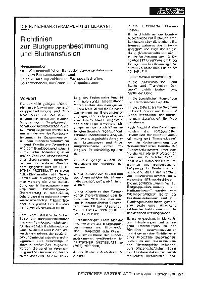 Vorschauseite 1: Richtlinien zur Blutgruppenbestimmung und Bluttransfusion