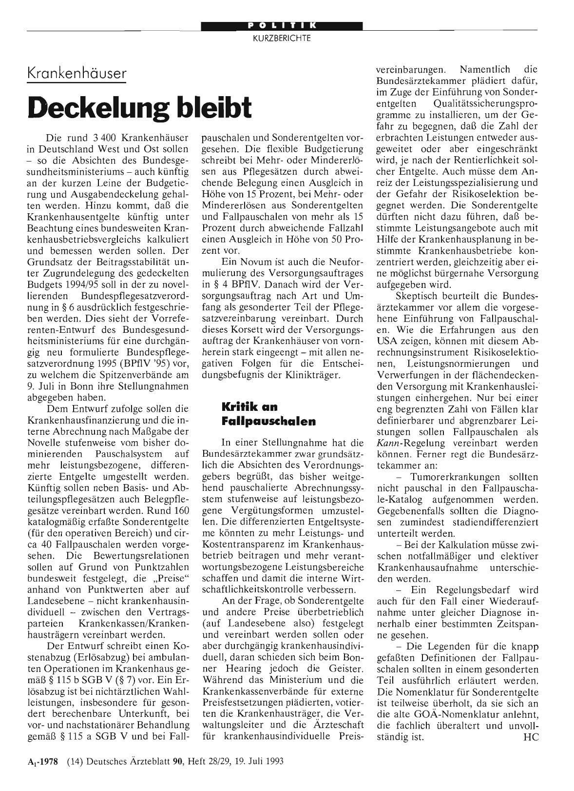 Vorschauseite 1: Krankenhäuser: Deckelung bleibt