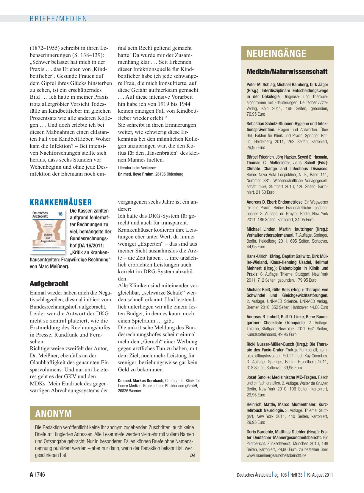 Vorschauseite 1: Neueingänge