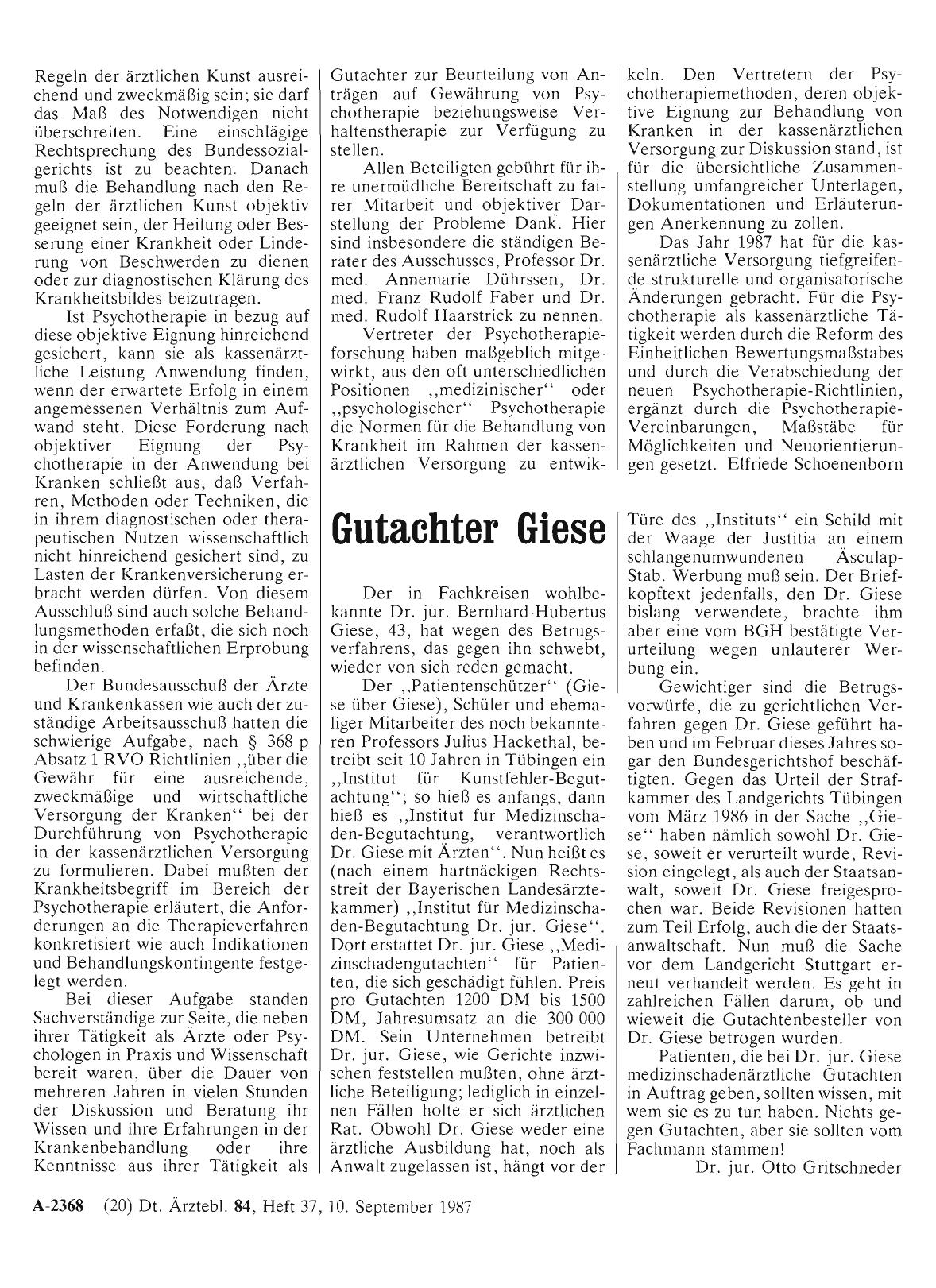 Vorschauseite 1: Gutachter Giese