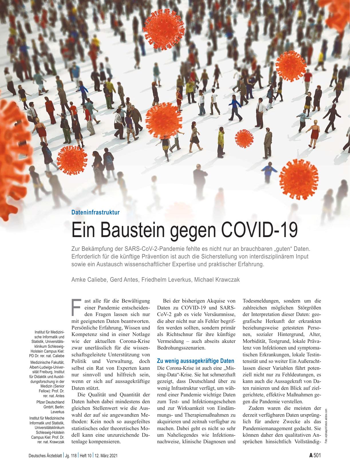 Vorschauseite 1: Dateninfrastruktur: Ein Baustein gegen COVID-19