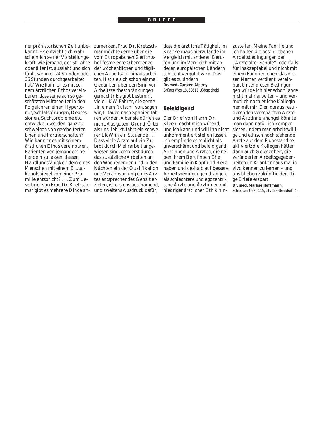 Vorschauseite 1: Arbeitszeitgesetz: Beleidigend