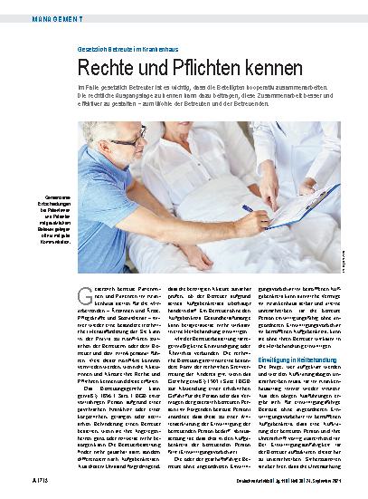 Vorschauseite 1: Gesetzlich Betreute im Krankenhaus: Rechte und Pflichten kennen