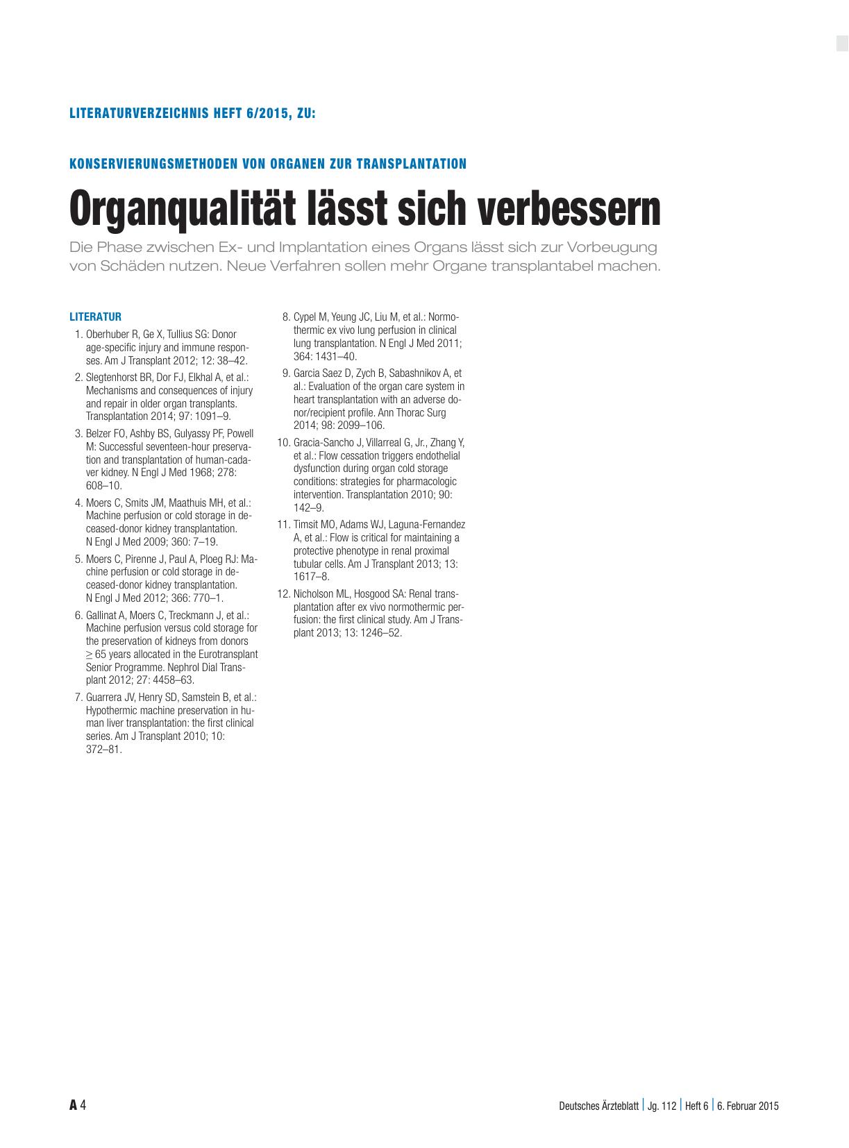 Vorschauseite 4: Konservierungsmethoden von Organen für die Transplantation: Organqualität lässt sich verbessern