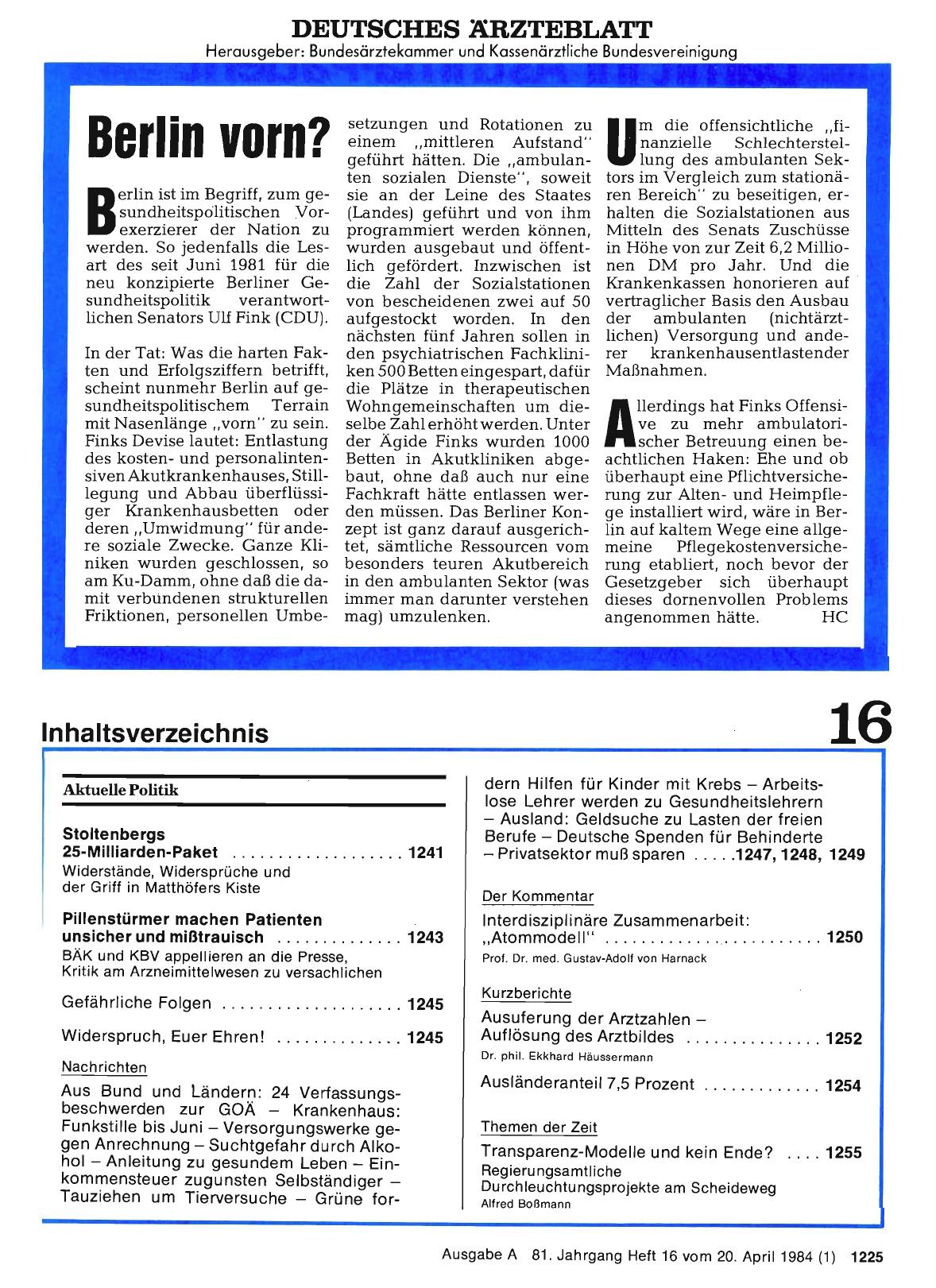 Vorschauseite 1: Berlin vorn?