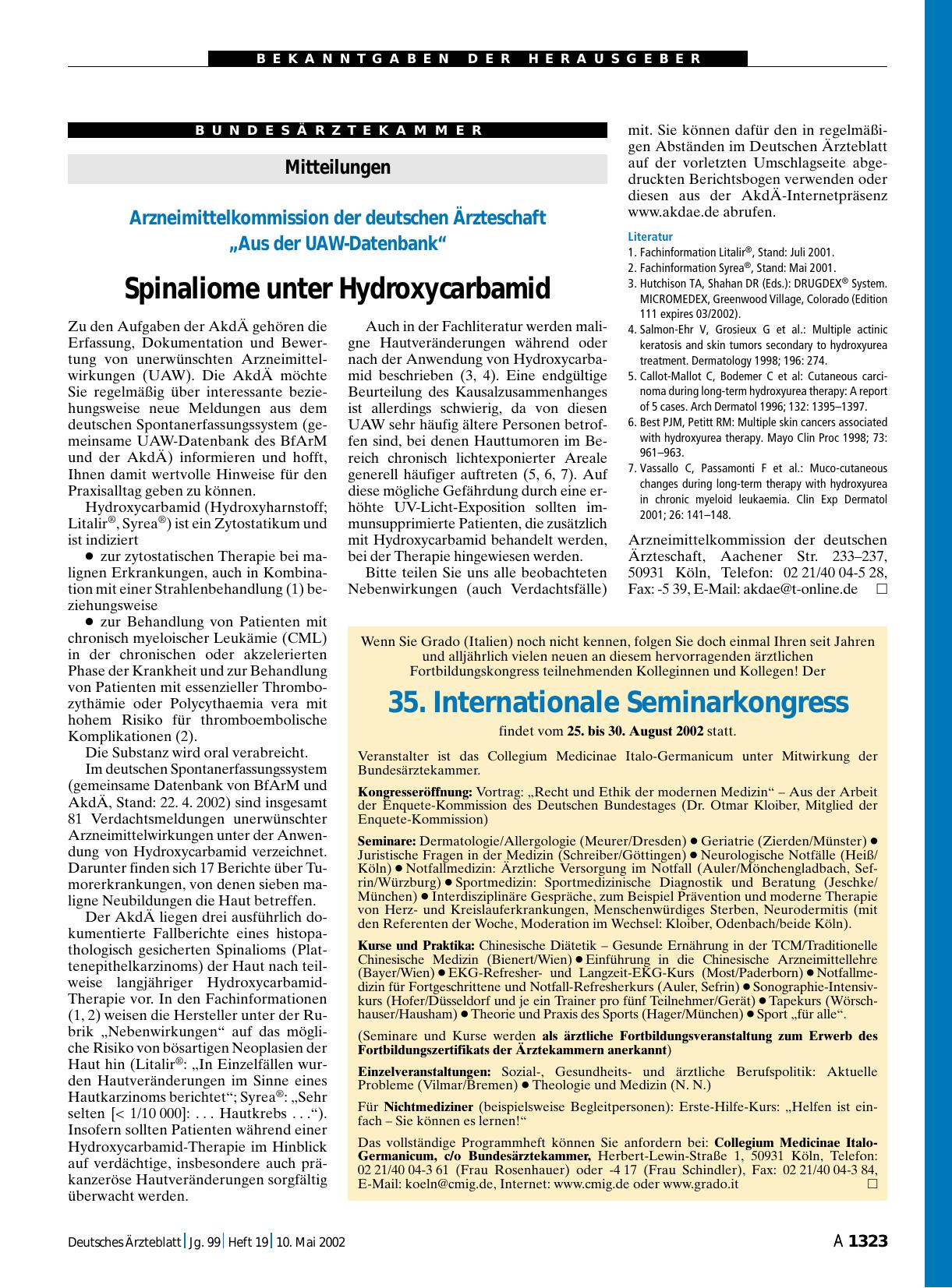 Vorschauseite 1: 35. Internationale Seminarkongress