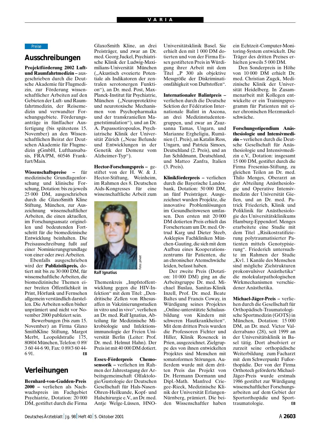 Vorschauseite 1: Ausschreibungen