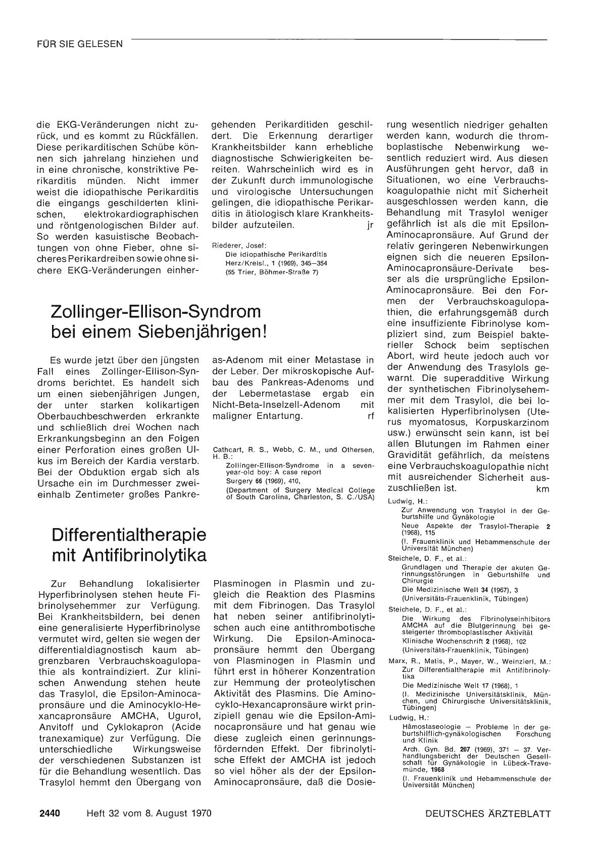Vorschauseite 1: Differentialtherapie mit Antifibrinolytika