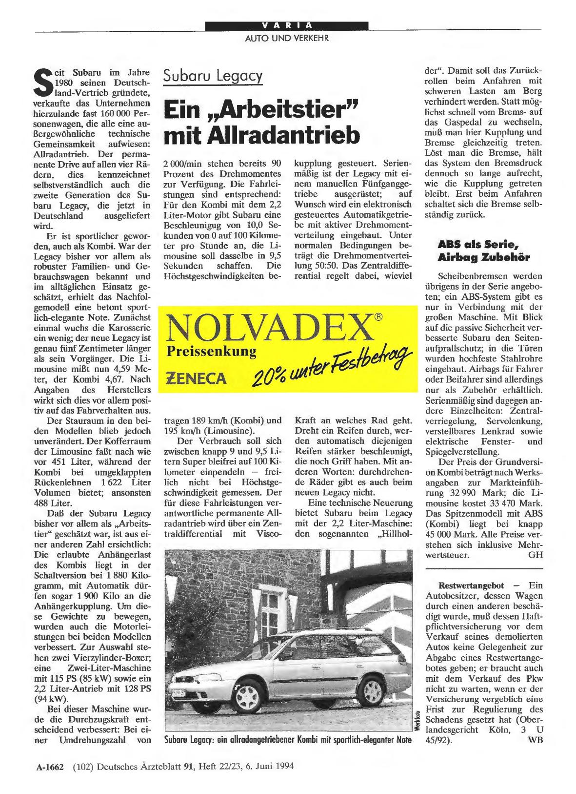 Vorschauseite 1: Subaru Legacy: Ein „Arbeitstier“ mit Allradantrieb