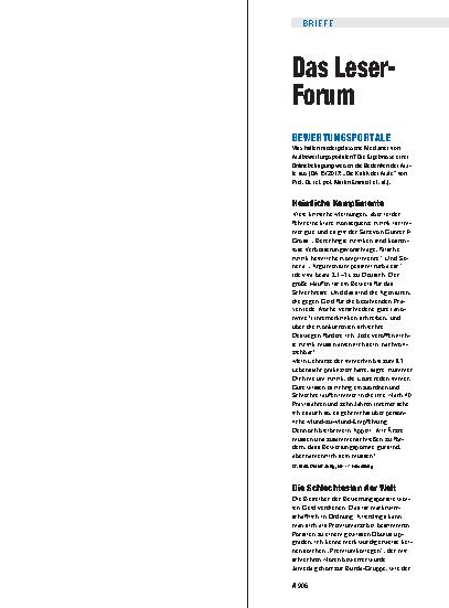 Vorschauseite 1: Bewertungsportale: Heimliche Komplimente