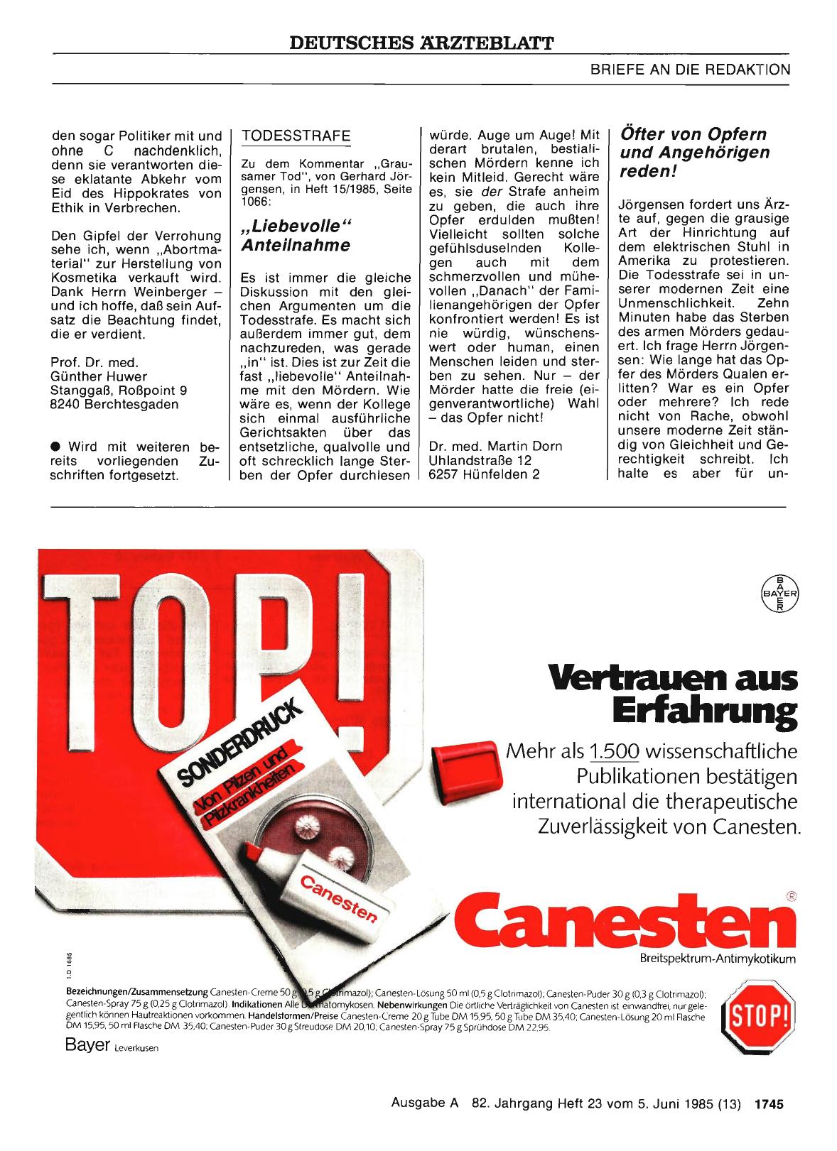 Vorschauseite 1: TODESSTRAFE: Öfter von Opfern und Angehörigen reden!
