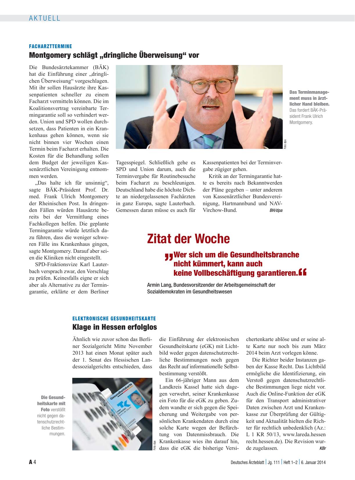 Vorschauseite 1: Zitat der Woche