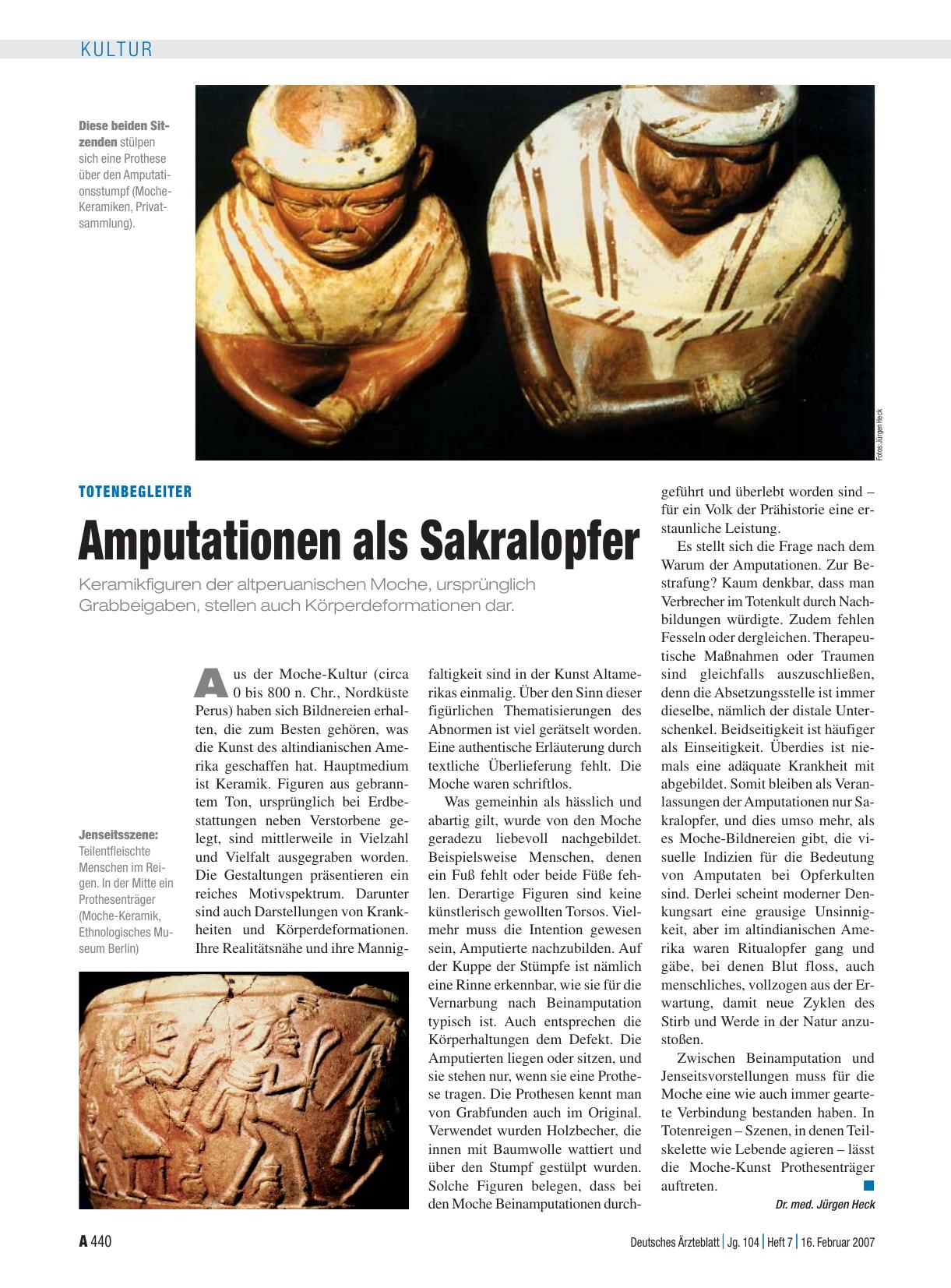 Vorschauseite 1: Totenbegleiter: Amputationen als Sakralopfer