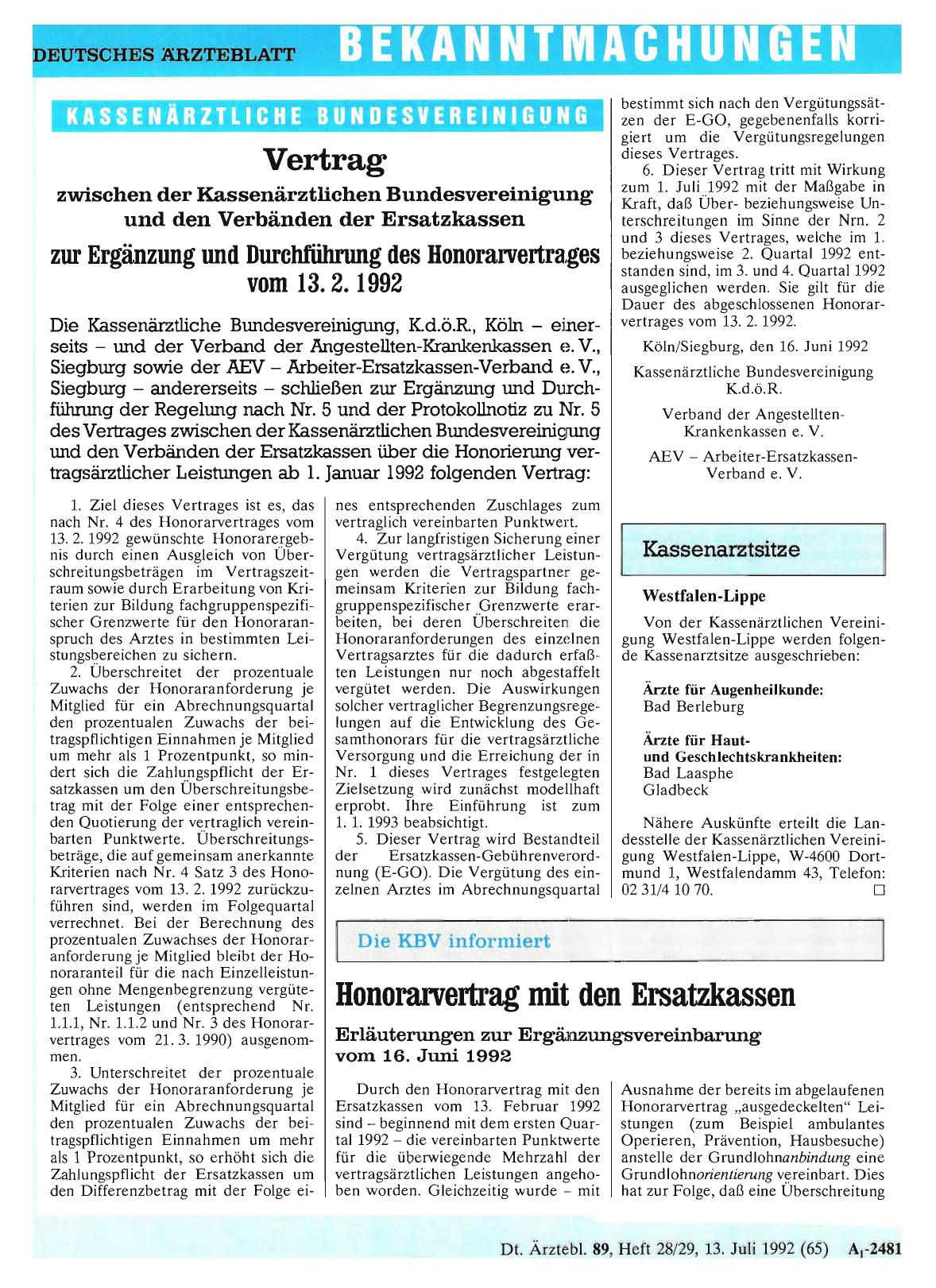 Vorschauseite 1: Kassenarztsitze